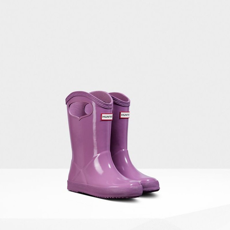 Hunter Wellies Stockists Ireland Hunter Original Classic Grab Handle Gloss Purple Kids Wellies Ireland Outlet